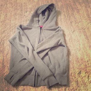 Grey jacket with gemmed shoe on back- by Butter